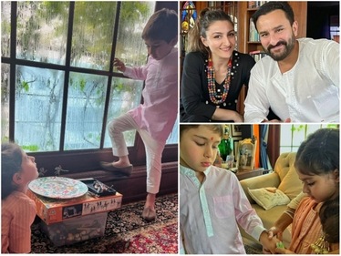 Soha Ali Khan shares pictures of Taimur, Jeh, Inaaya and Saif Ali Khan on Raksha Bandhan. Soha Ali Khan shares pictures of Taimur, Jeh, Inaaya and Saif Ali Khan on Raksha Bandhan.