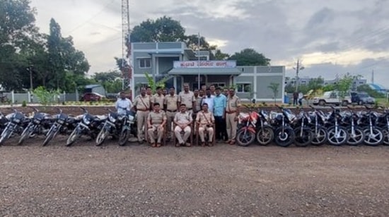 Concerns have increased recently over theft of two-wheelers and multiple accused have been taken into custody over this matter. (Image source: @SPBelagavi/Twitter)