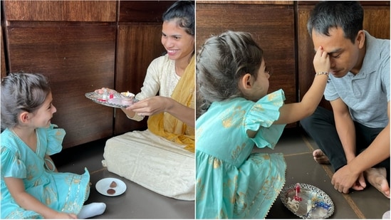 Inaaya Naumi Kemmu celebrates rakhi with those who take care of her.