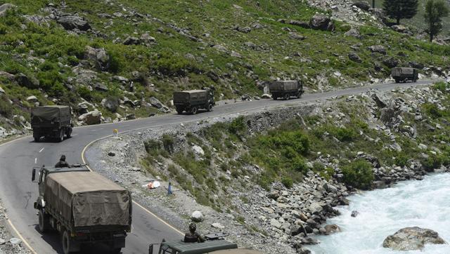 An Indian Army convoy moves along a highway leading to Ladakh, at Gagangeer in Ganderbal district, Jammu and Kashmir on June 17, 2020. (Waseem Andrabi/ Hindustan Times) An Indian Army convoy moves along a highway leading to Ladakh, at Gagangeer in Ganderbal district, Jammu and Kashmir on June 17, 2020. (Waseem Andrabi/ Hindustan Times)