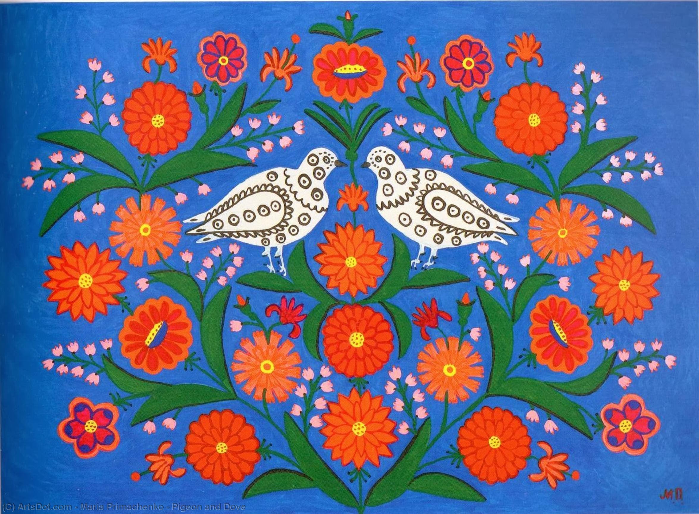 Inspired by avian imagery is this work, Pigeon and Dove (1982) by Maria Prymachenko. Inspired by avian imagery is this work, Pigeon and Dove (1982) by Maria Prymachenko.
