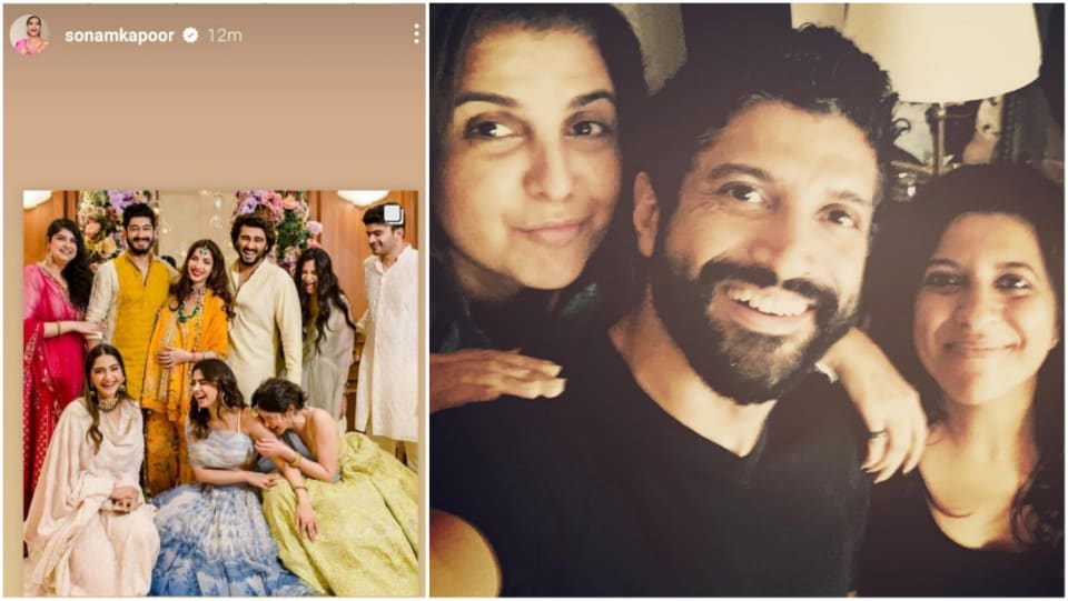 Sonam Kapoor shared a throwback photo, while Farhan Akhtar posed with Farah Khan and Zoya Akhtar in his Raksha Bandhan post.