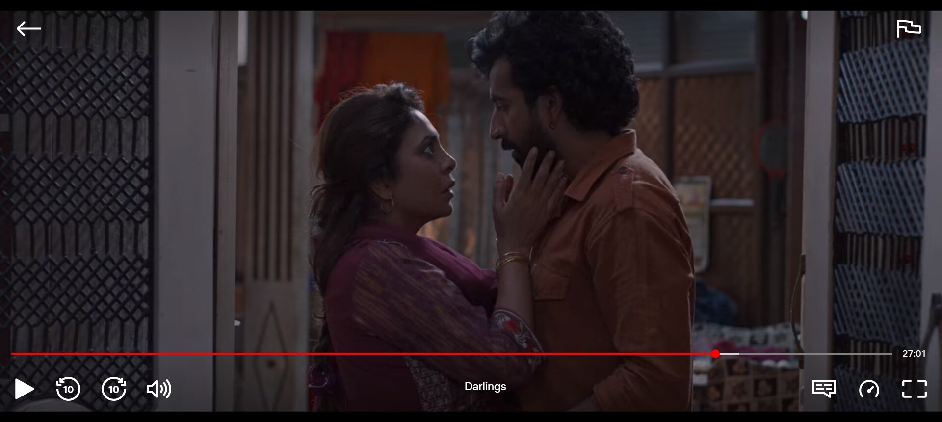Shefali Shah and Roshan Mathew in a still from Darlings. Shefali Shah and Roshan Mathew in a still from Darlings.