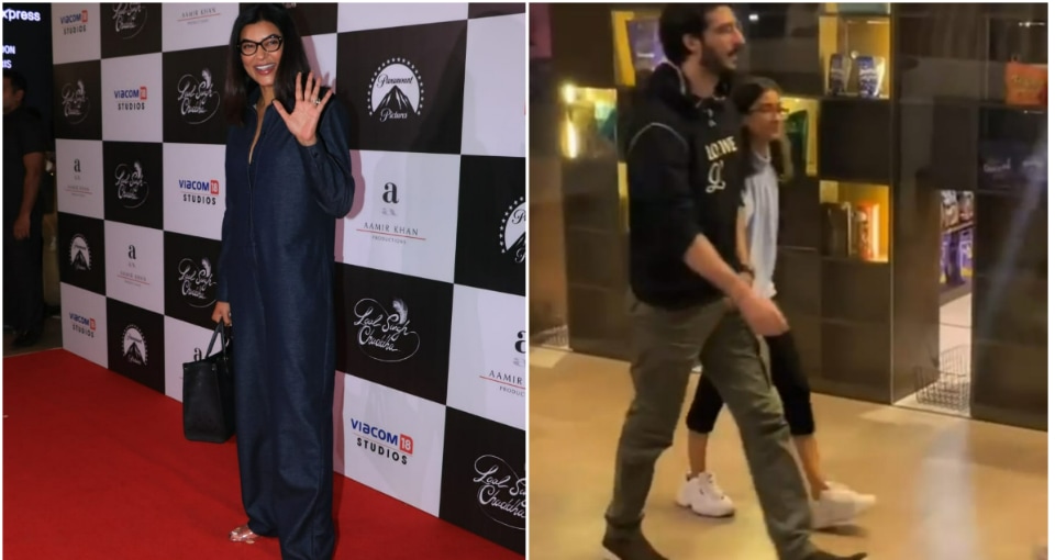 Sushmita Sen, Rohman Shawl and Renee Sen at Laal Singh Chaddha premiere in Mumbai. Sushmita Sen, Rohman Shawl and Renee Sen at Laal Singh Chaddha premiere in Mumbai.