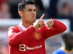Manchester United's Cristiano Ronaldo reacts after their first goal