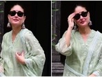 Loved Kareena Kapoor Khan's simple green suit set for Raksha Bandhan celebrations with her family? It costs <span class='webrupee'>₹</span>22k (Instagram) Loved Kareena Kapoor Khan's simple green suit set for Raksha Bandhan celebrations with her family? It costs <span class='webrupee'>₹</span>22k (Instagram)