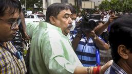 Trinamool Congress leader Anubrata Mondal, who was arrested by the CBI, was taken to hospital for a medical in Kolkata on Friday (PTI)