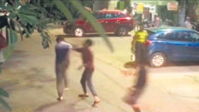 In a video of the incident, which was widely shared on the social media, Mayank is seen running while three persons chase him near a market. A few other men are seen joining the three, and at least one of them is seen stabbing him. (Sourced) In a video of the incident, which was widely shared on the social media, Mayank is seen running while three persons chase him near a market. A few other men are seen joining the three, and at least one of them is seen stabbing him. (Sourced)