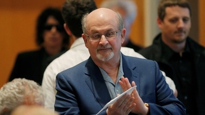 FILE PHOTO: The Mumbai-born novelist was speaking at an event at the Chautauqua Institution when the suspect ran up onto the stage and attacked Mr Rushdie and an interviewer. (REUTERS)