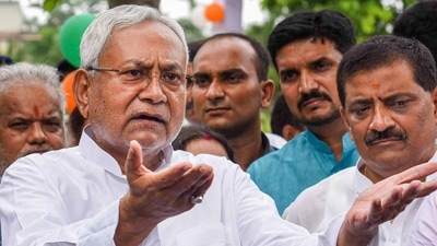 Patna: Bihar Chief Minister Nitish Kumar interacts with the media, in Patna, Friday,&nbsp; (PTI)