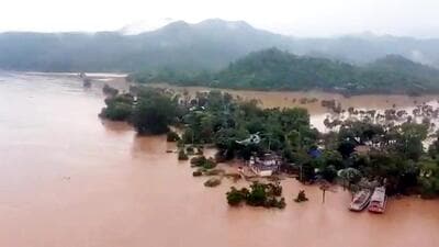 Even as the flood situation in Godavari showed signs of improvement with receding water level, the Krishna river continues to be in spate with all the major reservoirs in the basin filled to the brim and authorities releasing the water in the downstream. (PTI) Even as the flood situation in Godavari showed signs of improvement with receding water level, the Krishna river continues to be in spate with all the major reservoirs in the basin filled to the brim and authorities releasing the water in the downstream. (PTI)