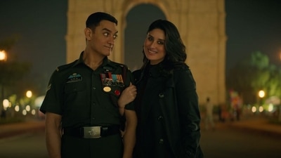 Aamir Khan as an Indian Army personnel in a still from Laal Singh Chaddha. Aamir Khan as an Indian Army personnel in a still from Laal Singh Chaddha.