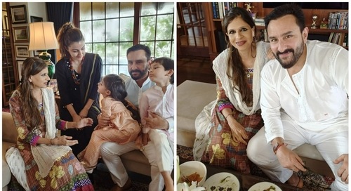 Saba Ali Khan celebrated Raksha Bandhan at Saif Ali Khan's residence. Saba Ali Khan celebrated Raksha Bandhan at Saif Ali Khan's residence. 