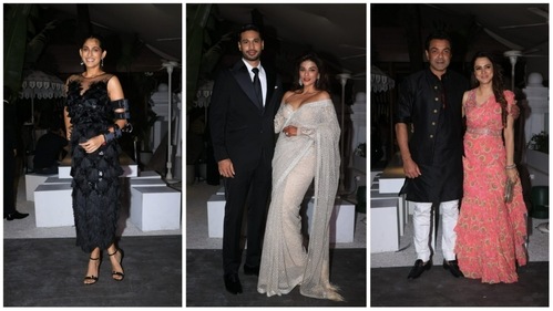 Kubbra Sait, Arjun Kanungo and Carla Dennis and Bobby Deol with wife Tanya. (Varinder Chawla) Kubbra Sait, Arjun Kanungo and Carla Dennis and Bobby Deol with wife Tanya. (Varinder Chawla)
