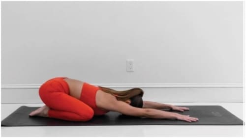 Child's pose: This is a very easy yet relaxing pose. It targets the back where the pain is found. (Instagram)