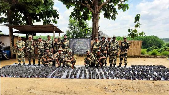 100 Battalion of Border Security Force (BSF) in a joint operation with Meghalaya police seized 3200 bottles of phensedyl cough syrup in the bordering area of South Garo Hills district of Meghalaya, on July 24 (ANI File) 100 Battalion of Border Security Force (BSF) in a joint operation with Meghalaya police seized 3200 bottles of phensedyl cough syrup in the bordering area of South Garo Hills district of Meghalaya, on July 24 (ANI File)