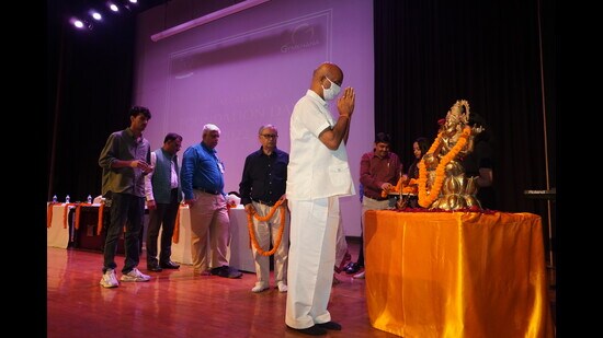 The 24th foundation day celebration underway at IIIT-A on Friday. (HT Photo)