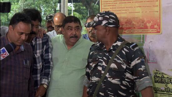 TMC leader Anubrata Mondal at Command Hospital in Kolkata on Friday. (Samir Jana/HT photo)