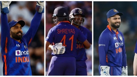Dinesh Karthik, Suryakumar Yadav, Shreyas Iyer and Rishabh Pant Dinesh Karthik, Suryakumar Yadav, Shreyas Iyer and Rishabh Pant