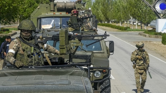 File photo: A Russian military convoy is seen on the road toward the Zaporizhzhia Nuclear Power Station, in Enerhodar, Zaporizhzhia region, southeastern Ukraine.(AP) File photo: A Russian military convoy is seen on the road toward the Zaporizhzhia Nuclear Power Station, in Enerhodar, Zaporizhzhia region, southeastern Ukraine.(AP)