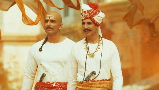 Sonu Sood with Akshay Kumar in a still from Samrat Prithviraj.