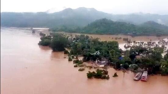 Even as the flood situation in Godavari showed signs of improvement with receding water level, the Krishna river continues to be in spate with all the major reservoirs in the basin filled to the brim and authorities releasing the water in the downstream. (PTI) Even as the flood situation in Godavari showed signs of improvement with receding water level, the Krishna river continues to be in spate with all the major reservoirs in the basin filled to the brim and authorities releasing the water in the downstream. (PTI)