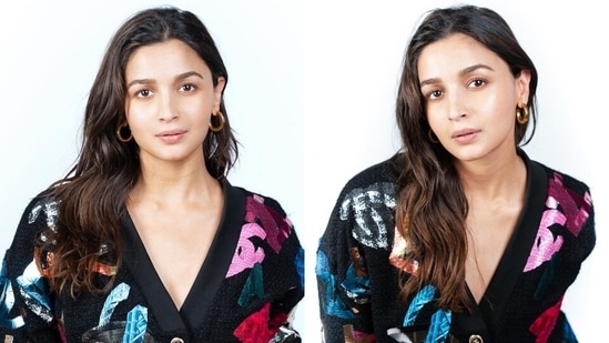 Pregnant Alia Bhatt spells effortless comfort in quirky cardigan and denim jeans for Darlings promotion&nbsp;(Instagram)