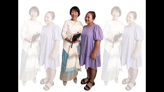 A photo she took with a fan at Ukiyo Bookstore event in Imphal