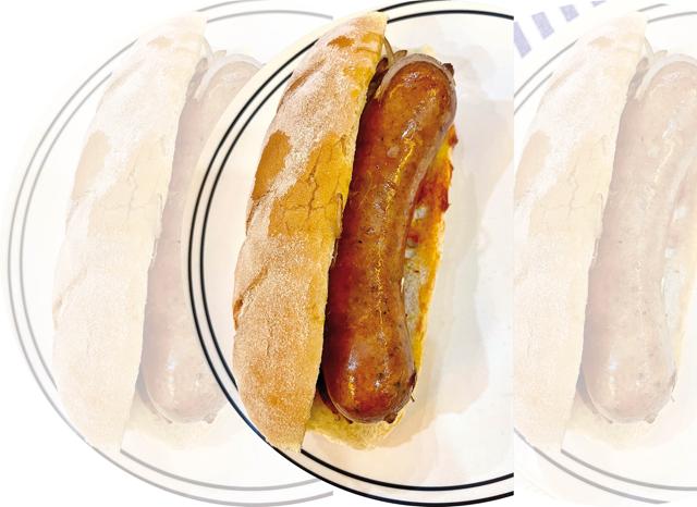 Hman offers chunky, slightly smoked sausages and sturdy buns that work for DIY hot dogs Hman offers chunky, slightly smoked sausages and sturdy buns that work for DIY hot dogs