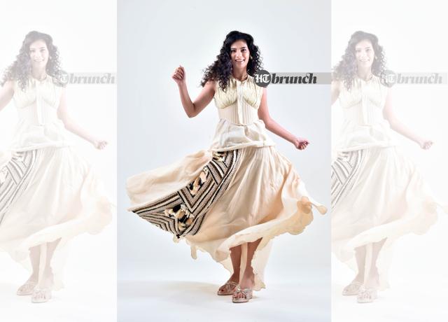 The kurta is going through a complete diffusion and transformation into a more casual garment; Corset and skirt by Rishi and Vibhuti; Short kurta by Genes Lecoanet Hemant; Shoes by Coral Haze; Earrings by Roma Narsinghani (Raj K Raj)