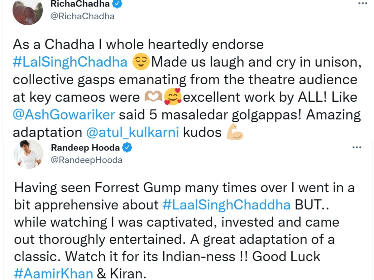 As a Chadha I…': Richa Chadha reviews Laal Singh Chaddha on Twitter