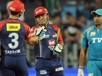 Ross Taylor, Virender Sehwag and Robin Uthappa Ross Taylor, Virender Sehwag and Robin Uthappa