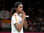 PV Sindhu in action at CWG 2022.(AP) PV Sindhu in action at CWG 2022.(AP)