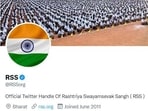 The RSS changed its social media photos to that of the National Flag on Friday. 