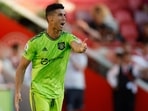 Manchester United's Cristiano Ronaldo reacts&nbsp;