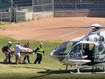 Author Salman Rushdie is taken on a stretcher to a helicopter for transport to a hospital after he was attacked during a lecture in New York. Author Salman Rushdie is taken on a stretcher to a helicopter for transport to a hospital after he was attacked during a lecture in New York.