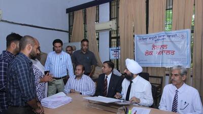 National Lok Adalat in progress at District Courts Complex in Ludhiana. A decision which is mutually acceptable to both the parties not only brings an end to the long-standing dispute but also puts an end to case forever, as there is no appeal against the decision/award made by a Lok Adalat. (Harvinder Singh/HT)