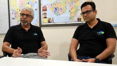 Suhas Baxi and Ashwin Save, co-founders of BiofuelCircle, at their office in Pune. (HT PHOTO) Suhas Baxi and Ashwin Save, co-founders of BiofuelCircle, at their office in Pune. (HT PHOTO)