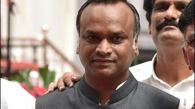 BJP spokesperson Sambit Patra slammed Priyank Kharge for the “absolutely appalling statement demeaning to women”. The National Commission for Women should question him, he said. (PTI) BJP spokesperson Sambit Patra slammed Priyank Kharge for the “absolutely appalling statement demeaning to women”. The National Commission for Women should question him, he said. (PTI)