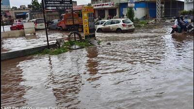 A rainwater-filled pothole at Karmabhoomi spot on the main Lohegaon–Wagholi road (HT PHOTO) A rainwater-filled pothole at Karmabhoomi spot on the main Lohegaon–Wagholi road (HT PHOTO)