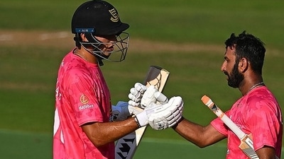 Cheteshwar Pujara (R) (Twitter/Sussex) Cheteshwar Pujara (R) (Twitter/Sussex)