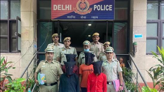 The blood stained knife used in the murder was recovered from the arrested men. (Delhi Police) The blood stained knife used in the murder was recovered from the arrested men. (Delhi Police)