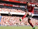 Gabriel Jesus has an unsuccessful shot during the Premier League match between Arsenal and Leicester City.(AFP) Gabriel Jesus has an unsuccessful shot during the Premier League match between Arsenal and Leicester City.(AFP)