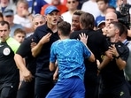 Chelsea manager Thomas Tuchel clashes with Tottenham Hotspur manager Antonio Conte&nbsp;