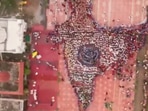 Indore sees World Book of Records for largest human chain forming India's map