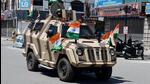 Srinagar, Aug 14 (ANI): A CRPF jawan on an armored vehicle during a rally as part of the celebrations to mark the 75th anniversary of Independence under the 'Har Ghar Tiranga' campaign, in Srinagar on Sunday. (ANI Photo) (Imran Nissar) Srinagar, Aug 14 (ANI): A CRPF jawan on an armored vehicle during a rally as part of the celebrations to mark the 75th anniversary of Independence under the 'Har Ghar Tiranga' campaign, in Srinagar on Sunday. (ANI Photo) (Imran Nissar)