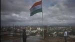 A tricolour is hoisted atop a building at Karve road, near SNDT College. (Pratham Gokhale/HT Photo) A tricolour is hoisted atop a building at Karve road, near SNDT College. (Pratham Gokhale/HT Photo)