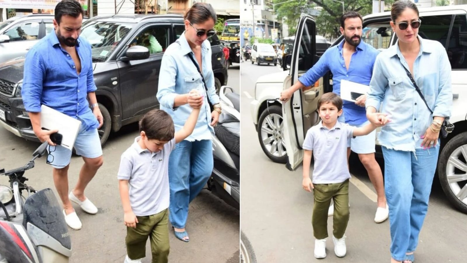 Kareena Kapoor Taimur Saif Ali Khan Are Dressed In Blue For Sunday