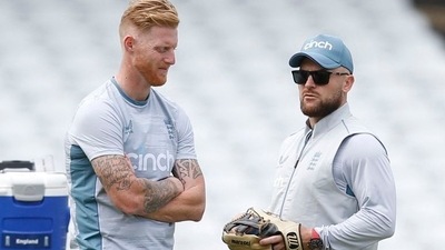 England's Test captain Ben Stokes and head coach Brendon McCullum (Reuters)