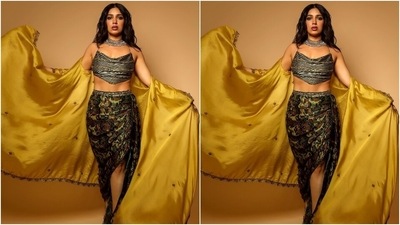 The scarf top is a perfect pick for a party look. You can amp it up for the wedding season by pairing it with a lehenga and heavy jewellery pieces, or tone it down for date nights by wearing denim jeans and stilettos. (Instagram) The scarf top is a perfect pick for a party look. You can amp it up for the wedding season by pairing it with a lehenga and heavy jewellery pieces, or tone it down for date nights by wearing denim jeans and stilettos. (Instagram)